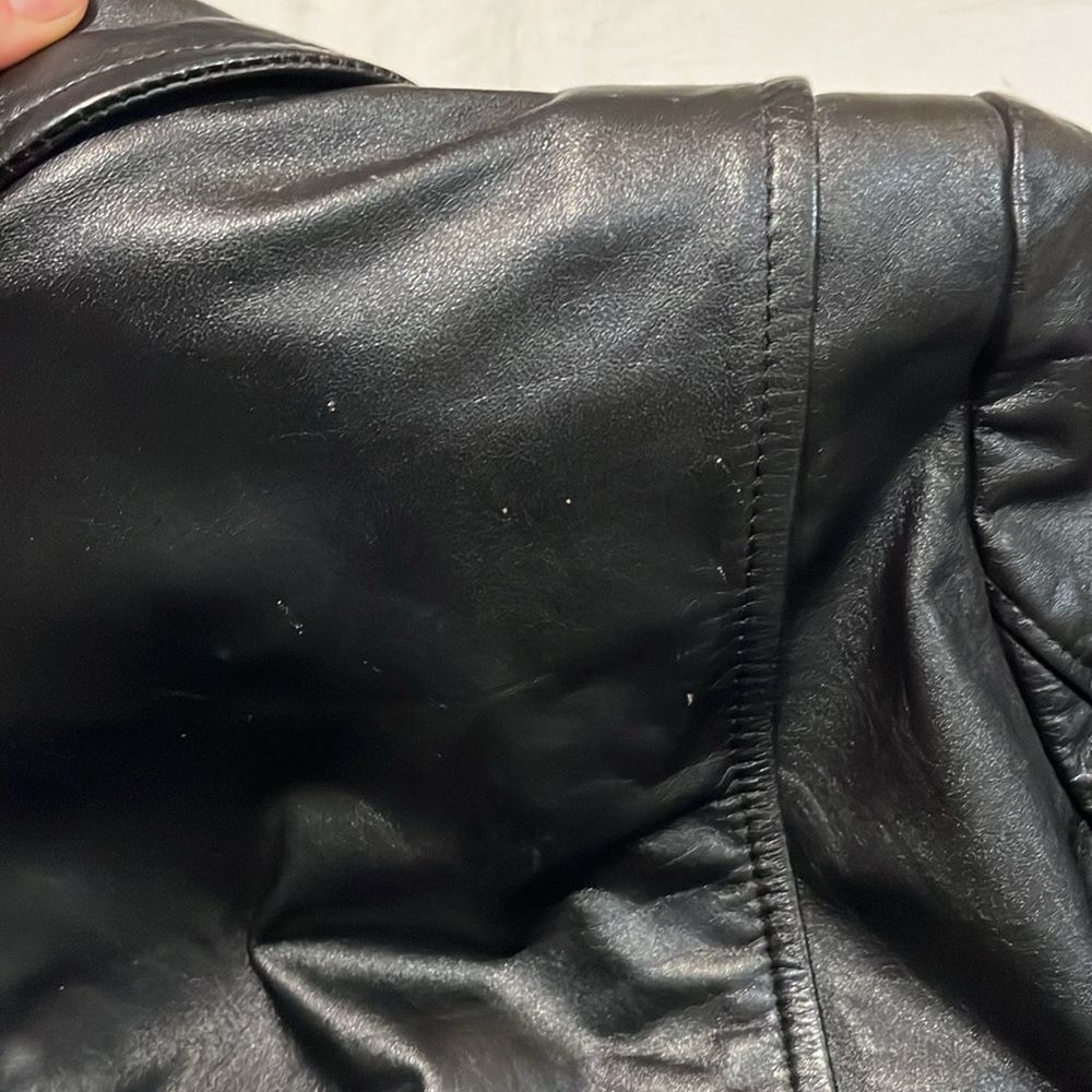 Vintage Espirt Black 100% Leather Bomber Motorcycle Jacket Small - Picture 10 of 10